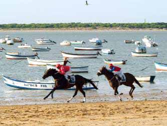 Carreras de caballos en la playa