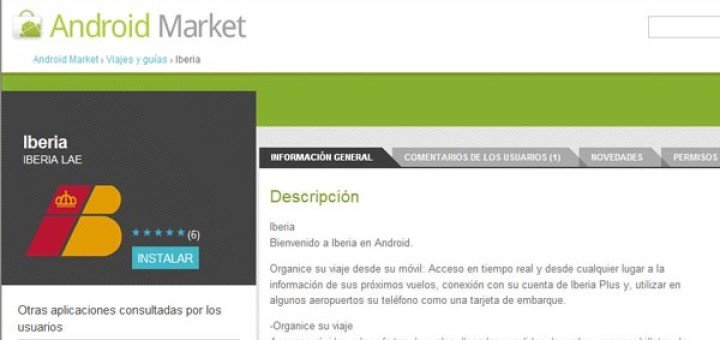 Iberia.com ahora accesible desde los móviles con sistema operativo Android